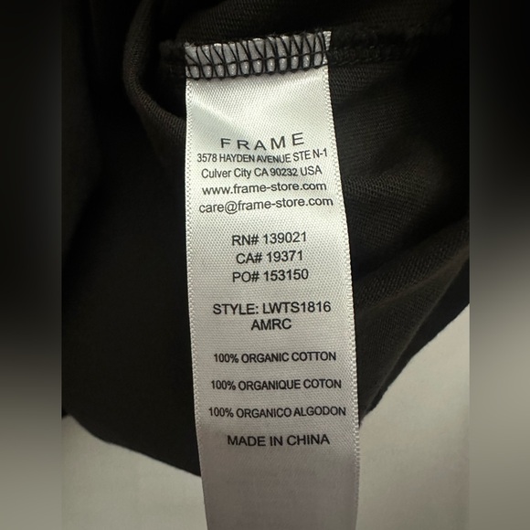 Frame Frankie Tee In Americano Brown Size Medium Puff Sleeve Cotton LWTS1816 - Picture 6 of 8